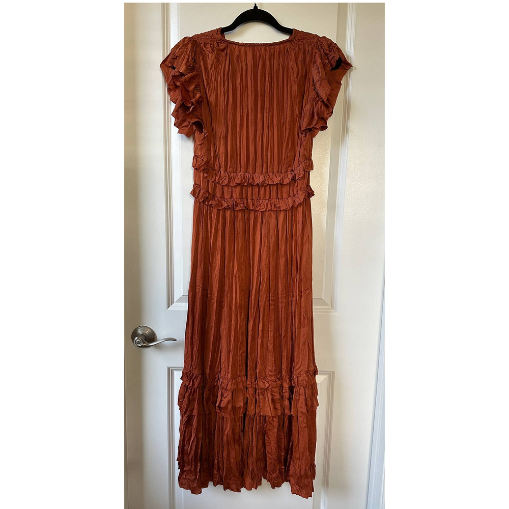 vestique Rust Ruffle Maxi Dress - Picture 2 of 5